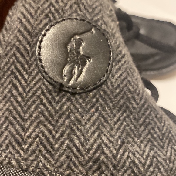 POLO RALPH LAUREN COMBAT BLACK AND GRAY BOOTS SIZE 6 - Picture 2 of 16
